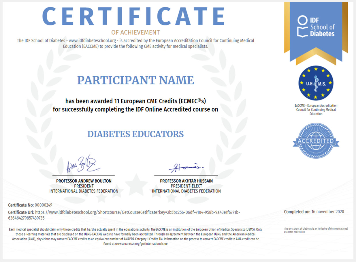 idf diabetes educator course)