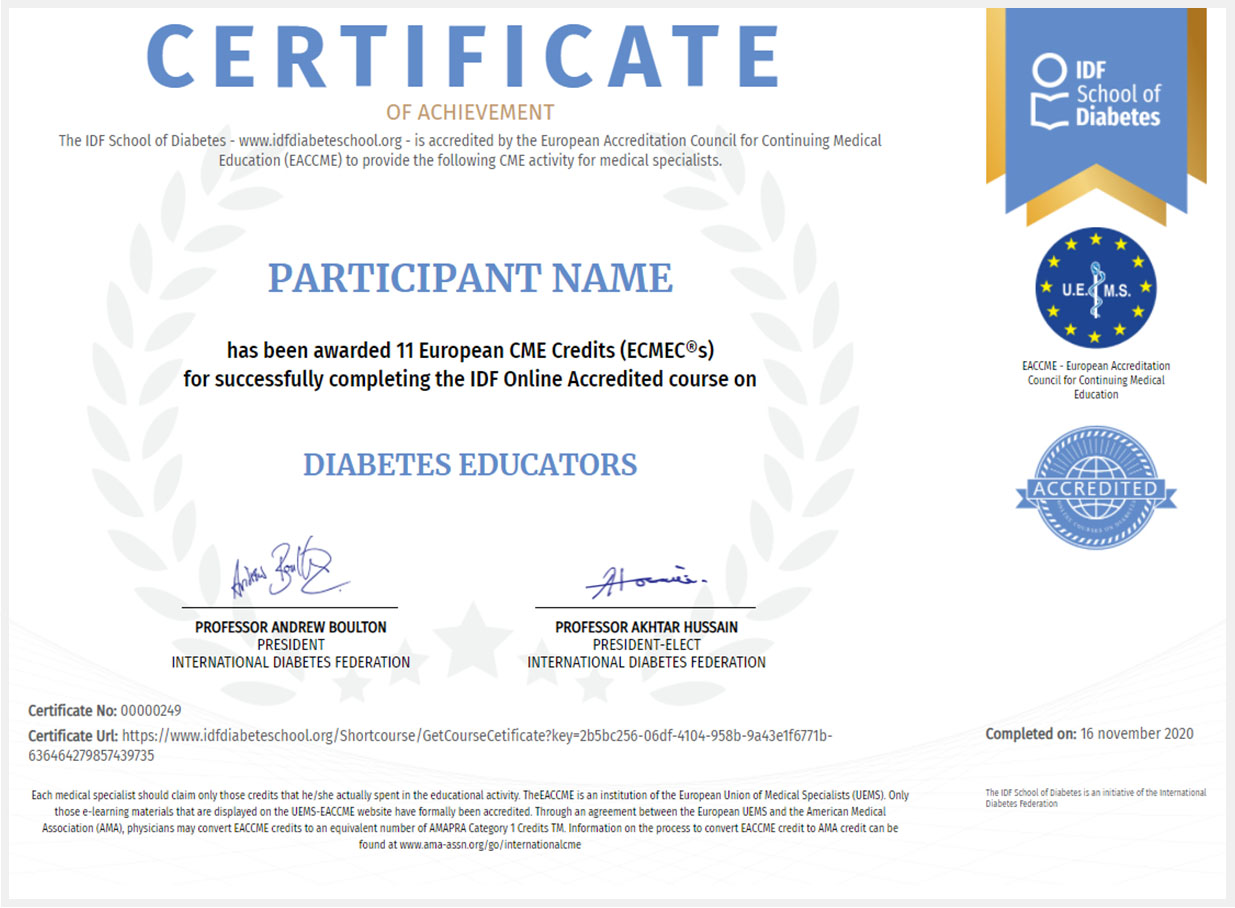 diabetes educator course online